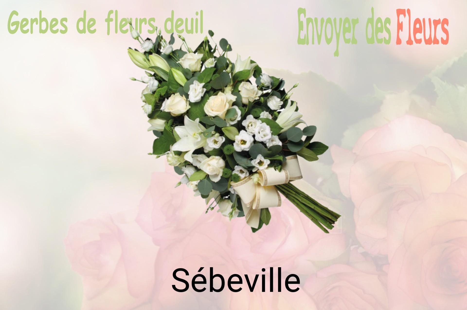 Gerbe de fleurs de deuil livrée à Sébeville